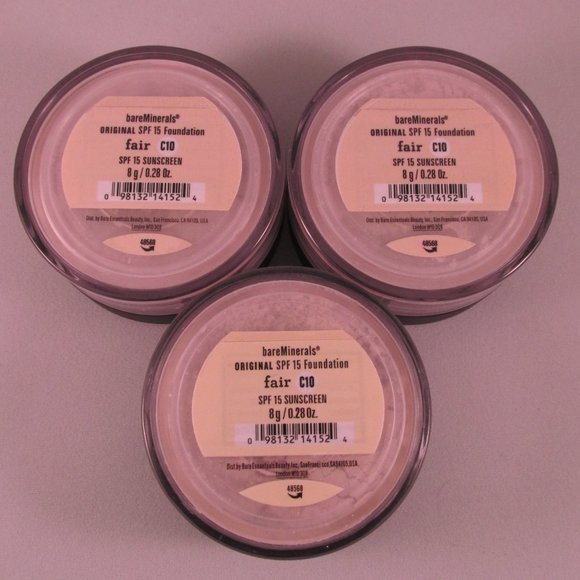 #NWT bareMinerals SPF15 Original Foundation Fair C10 8g/0.28oz - Lot of 3 - Picture 1 of 2